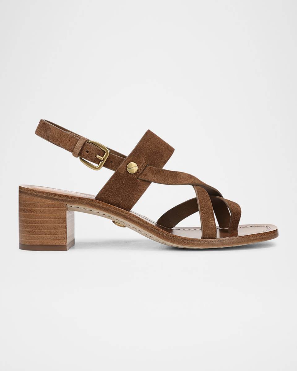 Elodie Suede Strappy Slingback Sandals